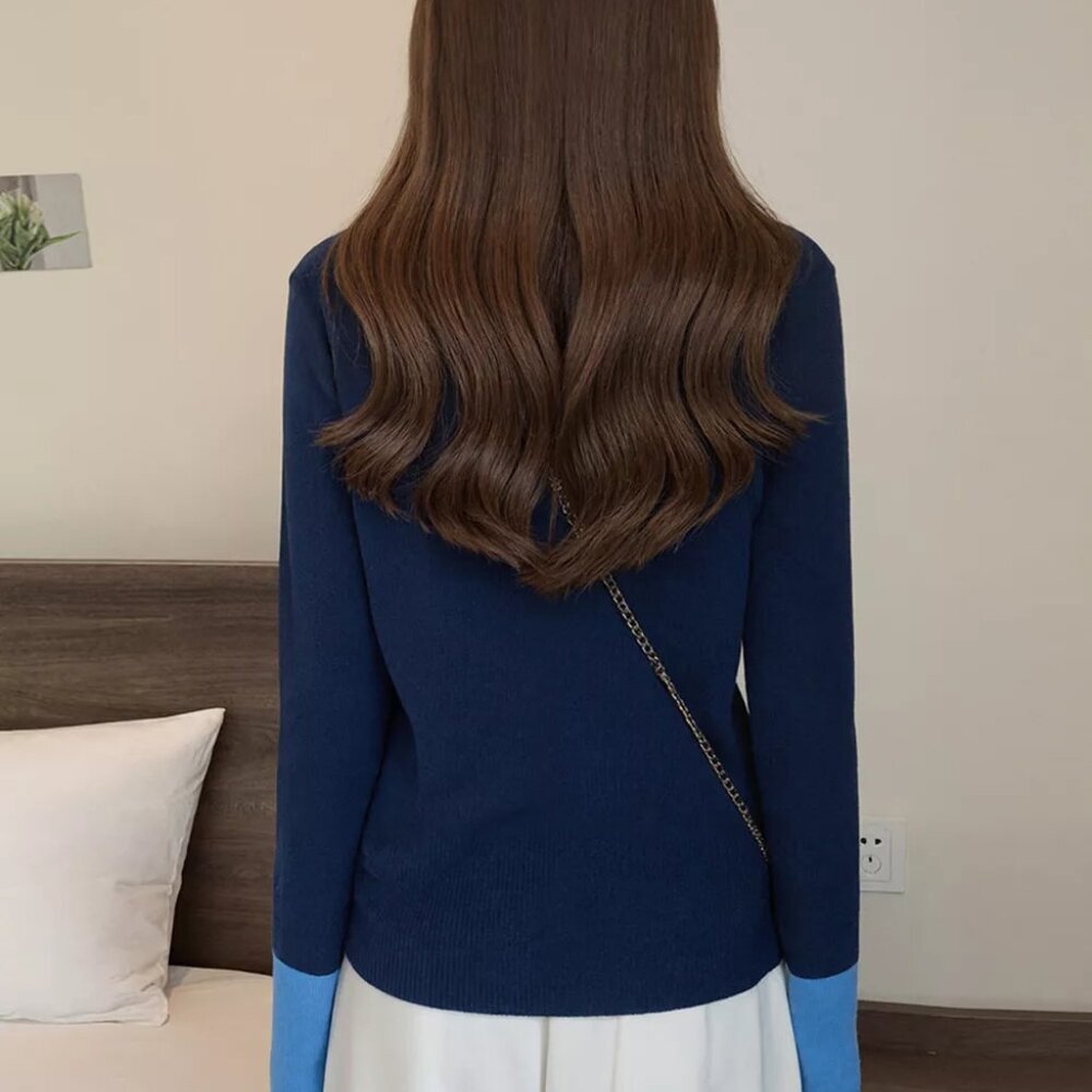 Contrast Trim Ribbed Knit Cardigan - Picture 8 of 12